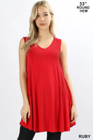 Tunic Tank w/ Pockets - ASST COLORS