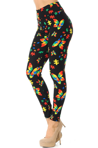 AUTISM AWARENESS BUTTERFLY PREMIUM LEGGINGS