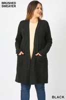 BRUSHED MELANGE CARDIGAN - ASST COLORS