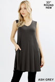 Tunic Tank w/ Pockets - ASST COLORS