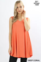 Tunic Tank w/ Pockets - ASST COLORS