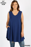 Tunic Tank w/ Pockets - ASST COLORS