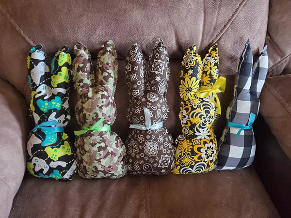 Hand Made Stuffed Fabric Bunnies