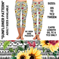 SUNFLOWER PATTERN LEGGINGS