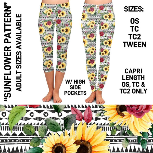 SUNFLOWER PATTERN LEGGINGS
