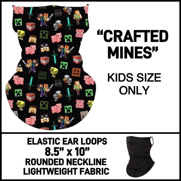MINECRAFT KIDS MASK (EAR LOOPS)