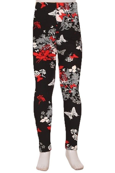 RED BUTTERFLY KIDS PREMIUM LEGGINGS