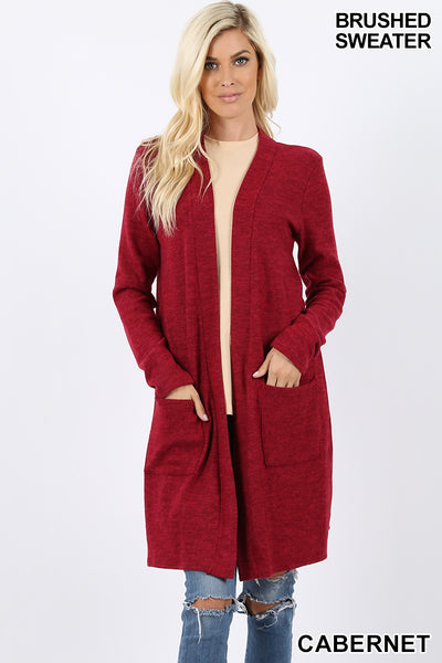 BRUSHED MELANGE CARDIGAN - ASST COLORS