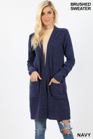 BRUSHED MELANGE CARDIGAN - ASST COLORS