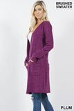 BRUSHED MELANGE CARDIGAN - ASST COLORS