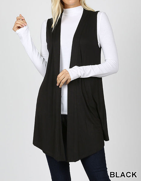 DRAPED VEST - BLACK
