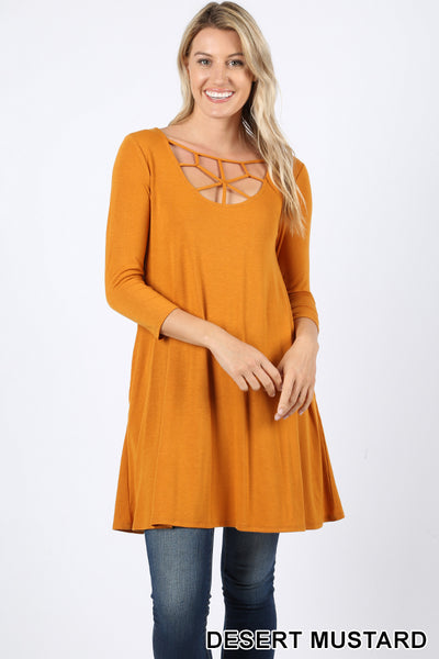 3/4 SLEEVE WEB FRONT (PLUS) - ASST COLORS