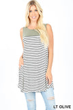 STRIPED POCKET TUNIC - ASST COLORS