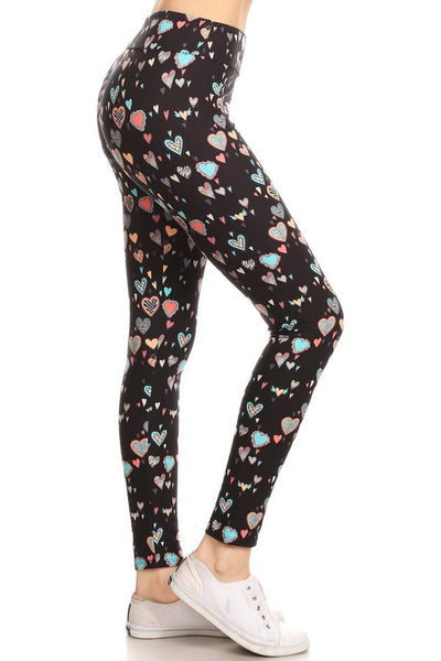 PINK & BLUE HEARTS PREMIUM LEGGINGS